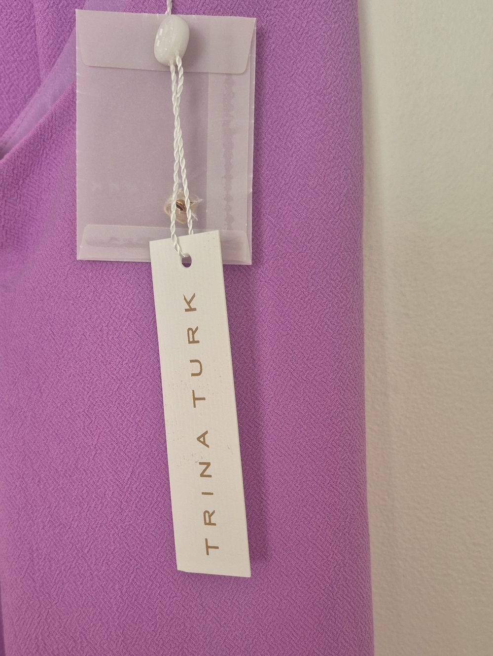 Trina Turk NWT Lavender Halter Pleated Shift Mini Dress Cocktail Wedding Size 2 - Picture 7 of 9